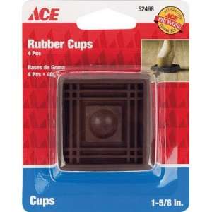   Ace Square Brown Rubber Caster Cups (9074/ACE)