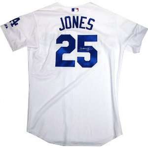  Andruw Jones Los Angeles Dodgers Autographed Home Jersey 