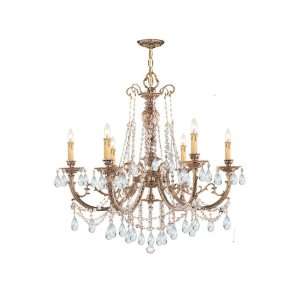 Crystorama 476 OB CL MWP Etta Cast Brass Chandelier Accented with Maje