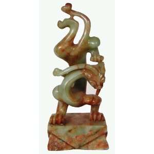  Handstand Dragon / Jade Seal Sculpture 