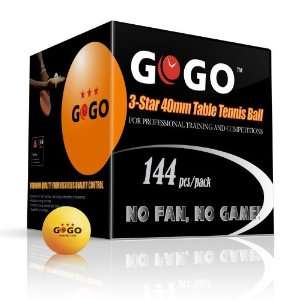 GOGO™ 3 Star 40mm Table Tennis Balls (144 pack), Ping Pong Balls 