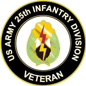 US Army Veteran 25th Infantry Division Unit Crest Sticker Decal 3.8 6 