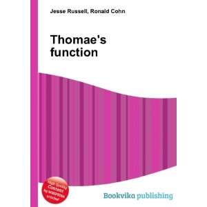  Thomaes function Ronald Cohn Jesse Russell Books