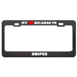 My Heart Belongs To Snipes Animals Metal License Plate Frame Holder 