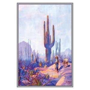  Vintage Art Cactus and Man   10290 x