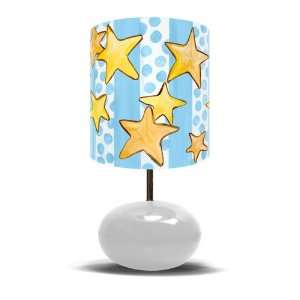   Dots & Stars on White Base w/ Prince Crown Lamp 11x21