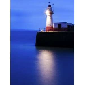 Lighthouse at the End of the Newlyn Pier at Dawn, Long Exposure 