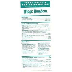  2002 walt disney world Magic Kingdom Times guide Flyer nov 