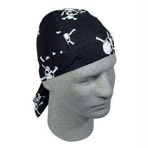 Headwrap, 100% Cotton, Skull/Cross, White Sports 