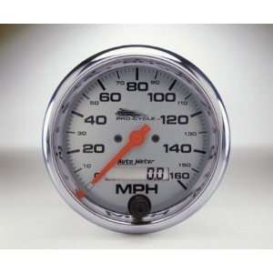   Pro Cycle Silver Face 3 3/8 in. Speedometer 160 mph