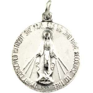   18.00 mm Miraculous Medal With 18.00 Inch Chain CleverEve Jewelry