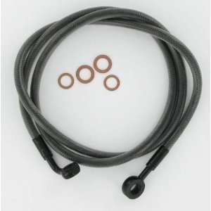   Braided Custom Single Disc 42 in. Brake Line w/180 Degree Top Angle