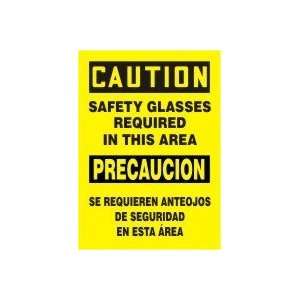  SAFETY GLASSES REQUIRED IN THIS AREA (BILINGUAL) Sign   14 