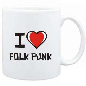  Mug White I love Folk Punk  Music