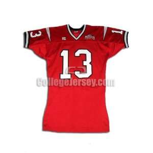  Red No. 13 Game Used UNLV Russell Football Jersey Sports 