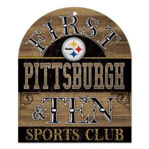  Pittsburgh Steelers 1st & 10 Sports Club Wooden Sign 