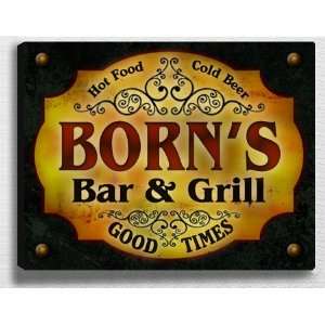  Borns Bar & Grill 14 x 11 Collectible Stretched 