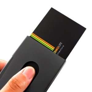   Slider Slide Business Credit Name Card Case Holder Wallet Black / Red