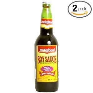 Indofood Kecap Manis Sedang   Mild Sweet Soy Sauce, 21 Ounce Bottle 