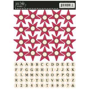    Apothecary Cardstock Stickers Star Banner Red Electronics