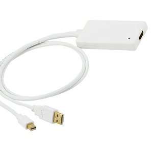  Mini DisplayPort + USB Audio Male to HDMI female Adaptor 