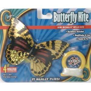  X Kites Mini Microlite Butterfly Finger Kite   Yellow 