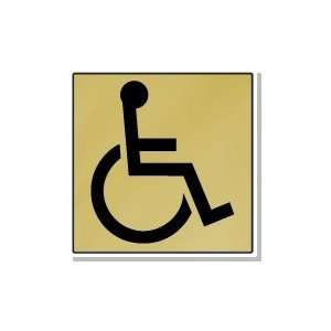 HANDICAPPED SYSMBOL Color Combination Black Letters on Silver   3 x 