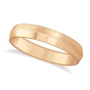  Knife Edge Wedding Ring Band Comfort Fit 14k Rose Gold 