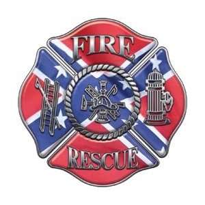  Fire Rescue Maltese Cross Decal   Confederate Flag   28 h 