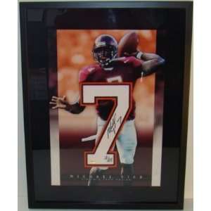 Michael Vick SIGNED Framed Numbers Piece UDA LE   New 