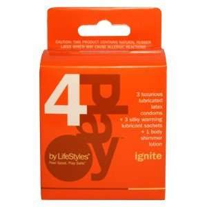 LifeStyles 4Play Luxurious Lubricated Latex Condom and Vibrating Ring 