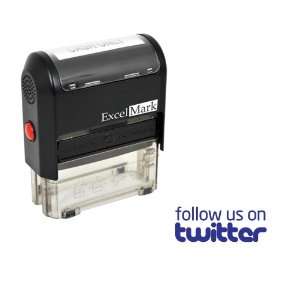  ExcelMark Self Inking Follow Us On Twitter Stamp   Blue 