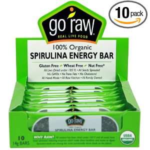 Go Raw Spirulina Energy Bar, 10   14 gram Bars