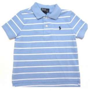  Ralph Lauren Toddler Boys Polo Shirt in Light Blue, White 