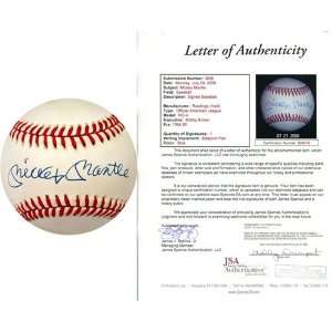  Mickey Mantle Autographed/Hand Signed Baseball (James 