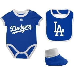 Los Angeles Dodgers Newborn Royal Blue Triple Play 3 Pack Bib, Bootie 