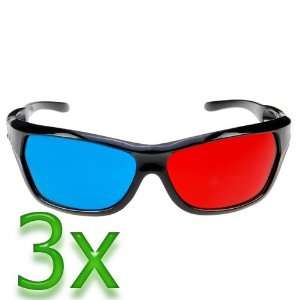  GTMax 3x 3D Red/Cyan Glasses (Anaglyph Style) for watching 