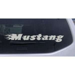 Silver 56in X 8.4in    Flaming Mustang Moto Sports Car Window Wall 