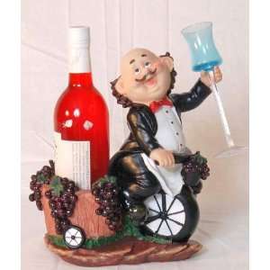  Chef wine bottle & wine holder w/ grape basket 12.5 