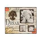 Wilco Imports Distressed Cream Tone Wood Collage Frame Holds Three 