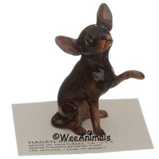  Renaker Black Chihuahua Dog Miniature Figurine Ceramic Animal Wee 1019