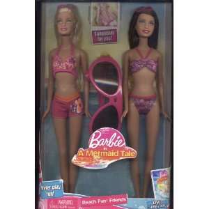  2 Barbie Doll Set with Sunglasses ** Beach Fun Friends 