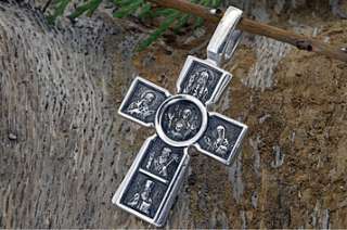 Sterling Silver Handmade Russian Orthodox Cross Pendant  