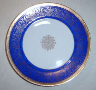 Alka Bavaria 796 Cobalt Blue Band Gold Scrolls Plate  