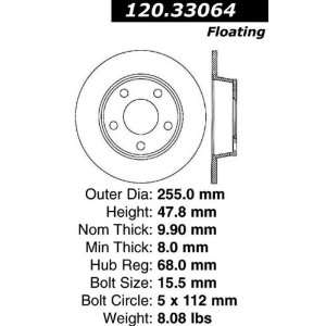  Centric Parts 120.33064 Premium Brake Rotor with E Coating 