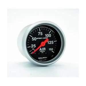 Auto Meter 3320 Sport Comp 2 1/16 0 150 PSI Mechanical Air Pressure 