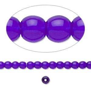  #3408 4mm round Czech Druk glass beads, cobalt 50 beads 