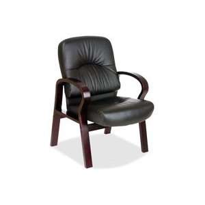 Quality Product By Lorell   Gue Chair 26x29x37 1/2 Mahogany/Black 