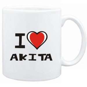  Mug White I love Akita  Cities
