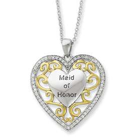 Sterling Expressions Maid of Honor 18 Heart Necklace  